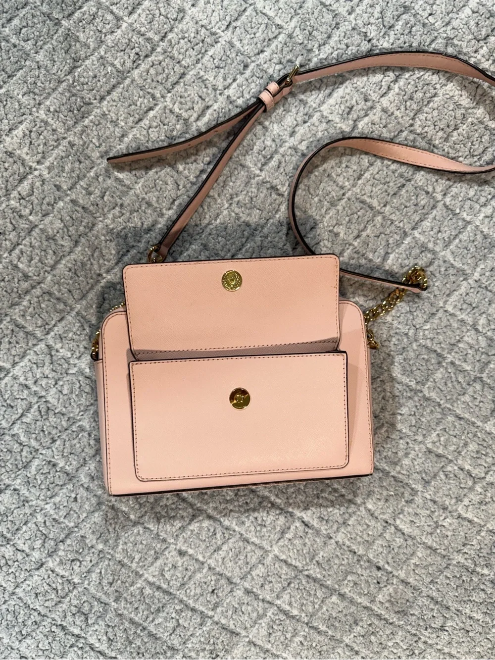 Michael Kors Blush Pink Leather Chain-Strap Crossbody